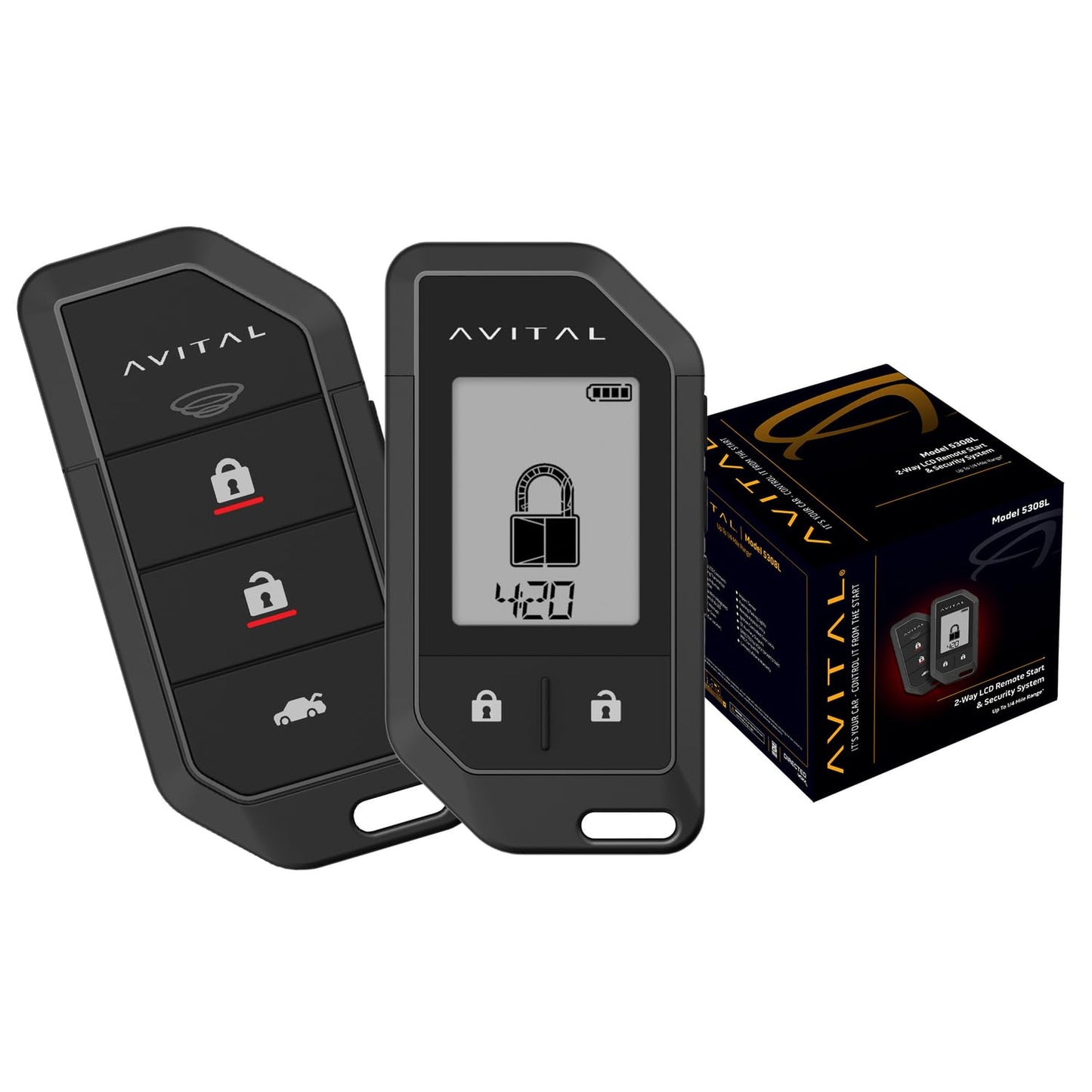 Avital 5308L Automotive 2-Way Remote Start Security System with 2 Remotes