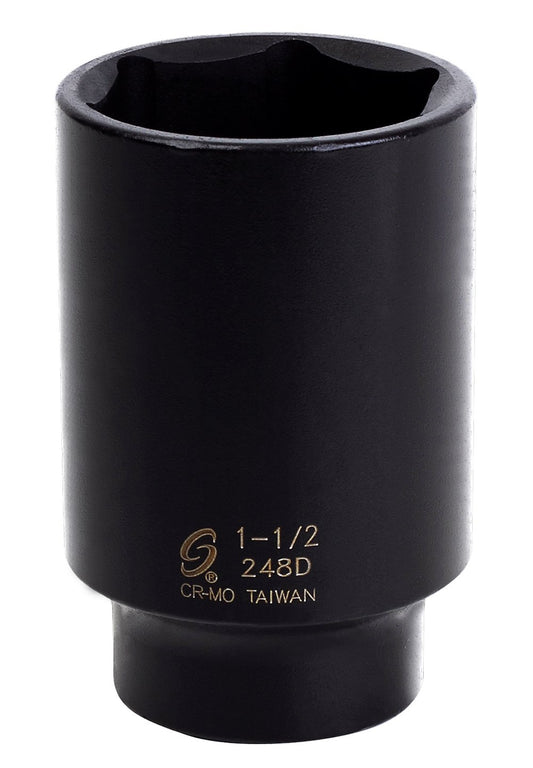 SUNEX TOOLS 248 1/2-Inch Drive 6 Point Impact Socket 1-1/2-Inch