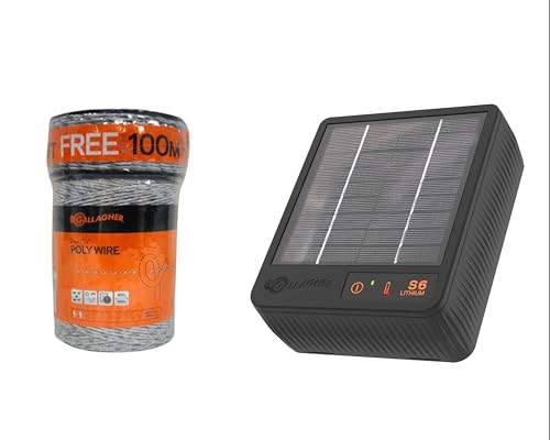 Gallagher S6 Solar Energizer Bundle with 1312ft Polywire | Electric Fence Starter Bundle