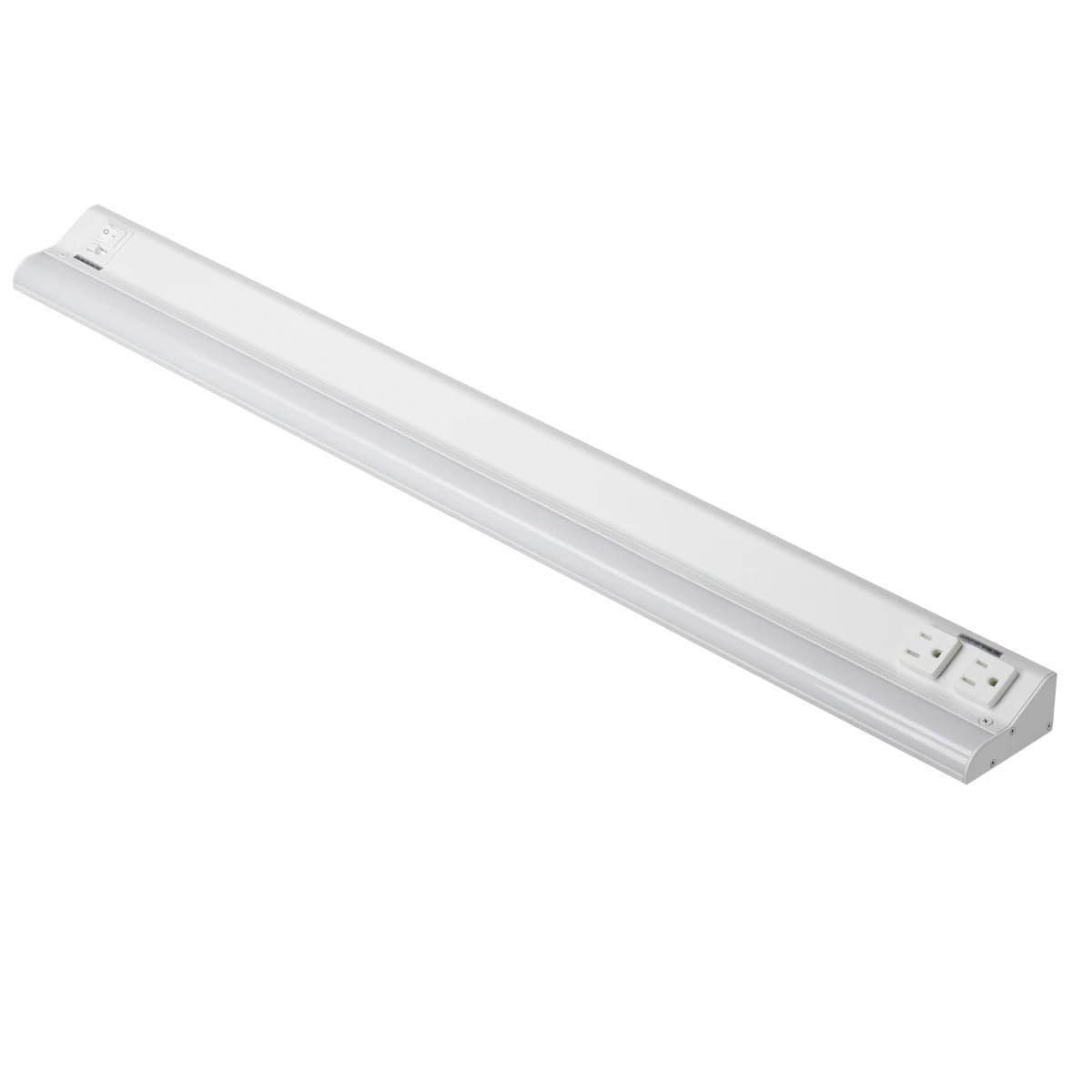 American Lighting UCR-5CCT-32-WH - Under Cabinet Lighting 32 inch LED White Fixture Courant with Two Receptacles - Adjustable Color Temperature - 120V AC - Ideal for Kichens