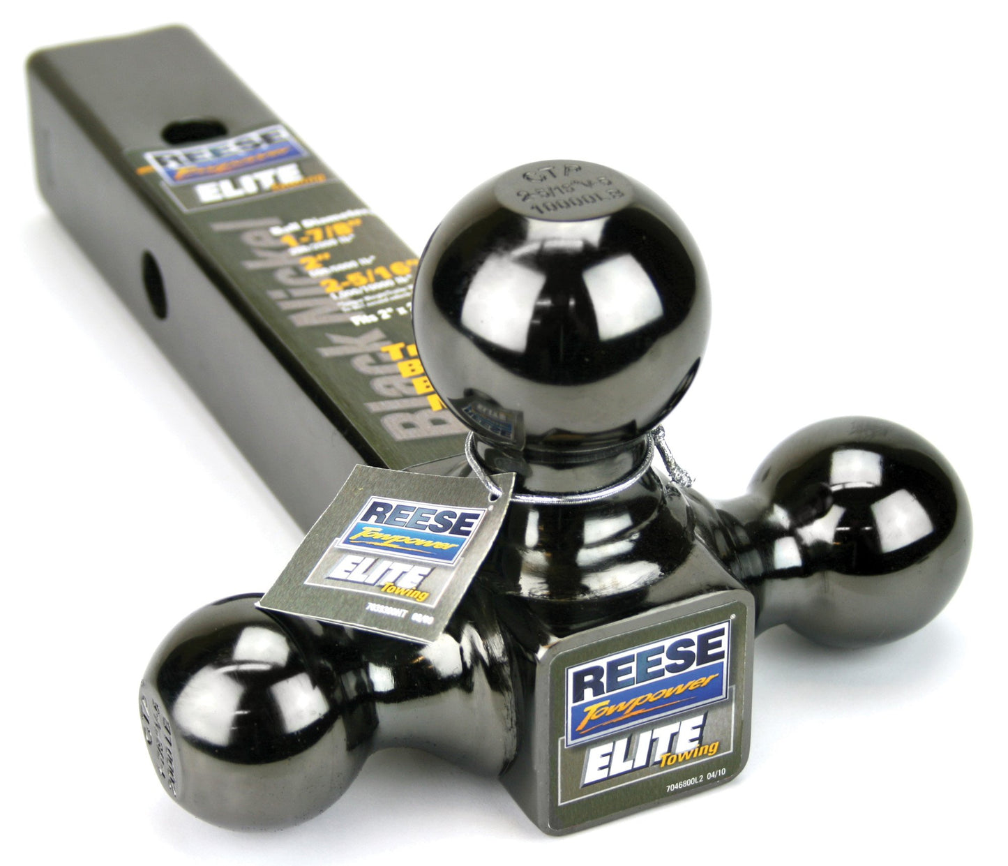 Reese Towpower 7039800 Tri-Ball Trailer Hitch Ball Mount, 1-7/8 Inch, 2 Inch, 2-5/16 Inch Trailer Hitch Balls, Fits 2 Inch Square Receiver, 10,000 lbs. Capacity, Resistance to Rust and Corrosion