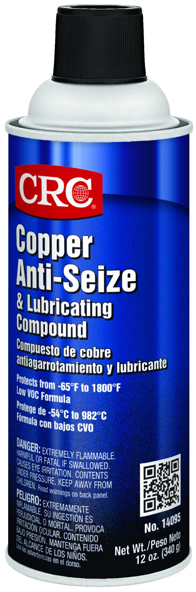 CRC Copper Anti-Seize & Lubricating Compound 14095 – 12 Wt. Oz. Anti-Seize Lubricant Aerosol Spray