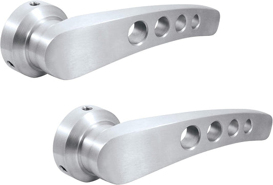 United Pacific 24039 CNC Milled Billet Aluminum Door Handles, Universal Fitment, Fits Most Ford/Chevy/Mopar Handle Shafts, Brushed Finish - Pack of 2