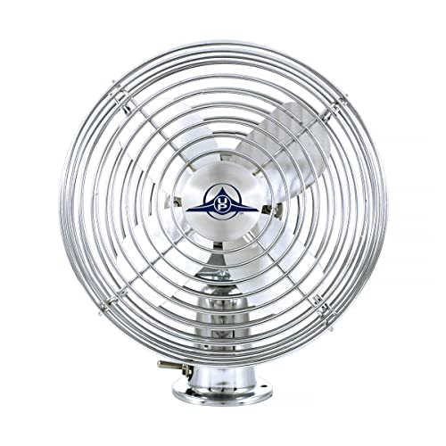 United Pacific 40848 Heavy-Duty Chrome 12V Car Fan w/6" Fan Blade for Cars, Trucks, RVs, & Vans, All Metal, 2-Speeds, Adjustable Base - ONE Fan