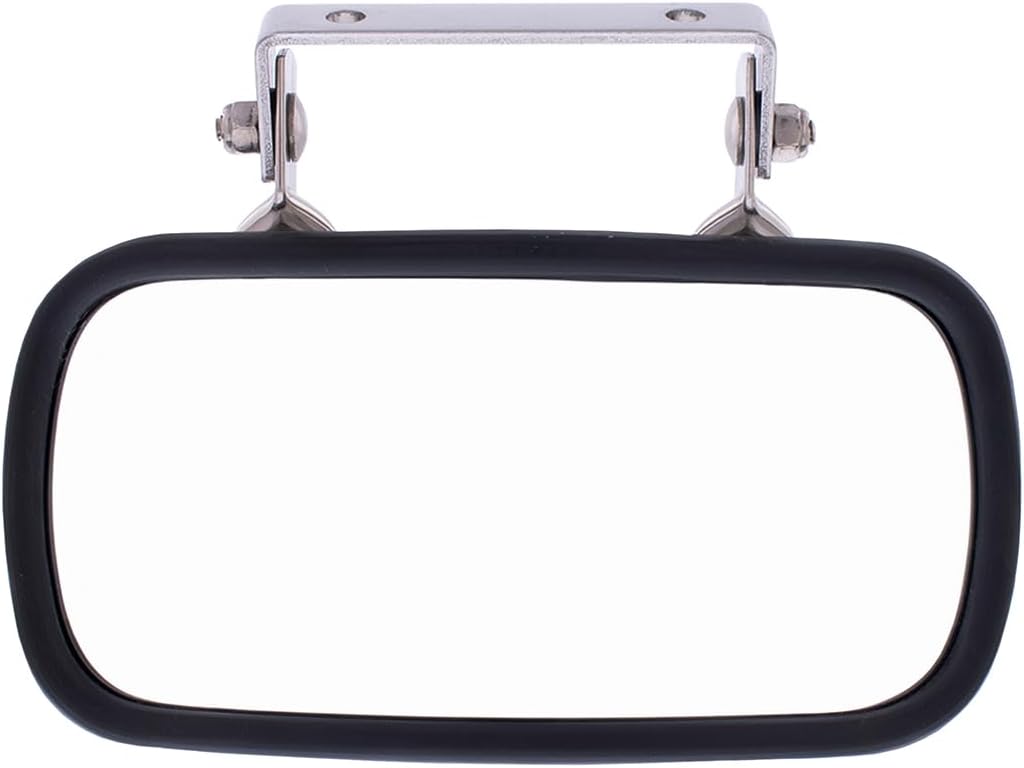 United Pacific 43001 Stainless Steel Rectangular Convex Mirror w/U-Bracket for Cars, Trucks, Boats, Tractors, Forklifts, Improves Visibility  1 Unit