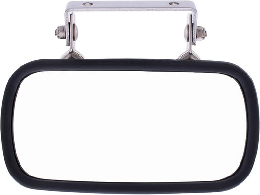 United Pacific 43001 Stainless Steel Rectangular Convex Mirror w/U-Bracket for Cars, Trucks, Boats, Tractors, Forklifts, Improves Visibility  1 Unit