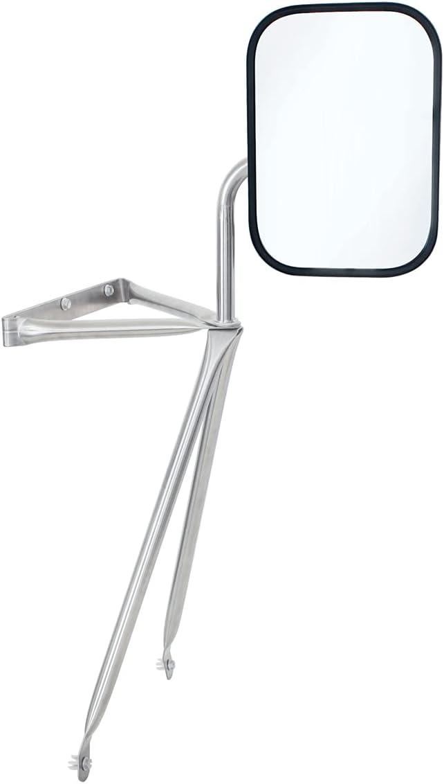 United Pacific 60039 Stainless Steel Swing Away Mirror for Trucks, Vans, RVs, Campers, Extendable to 15", Double Strength Tubing - One Mirror