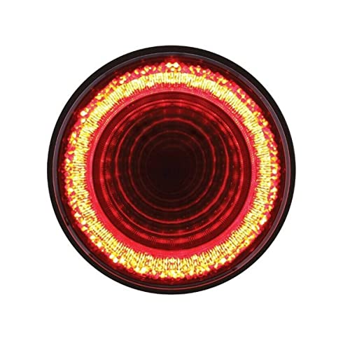 United Pacific (2) 24 LED 4" Round Mirage Stop, Turn & Tail Lights - Red LED/Red Lens