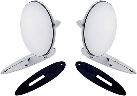 United Pacific 110745 Stainless Steel Exterior Mirror Bundle Set for 1955-57 Chevy Passenger Car, Hardware & Gasket Included  ONE Set (Pack of 2)