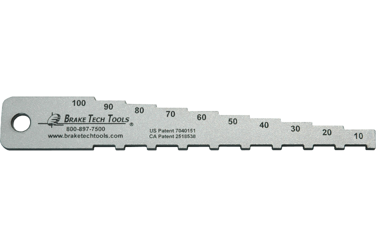 HIGH QUALITY STAINLESS STEEL LASER ENGRAVED BRAKE LINING MEASUREMENT TOOL