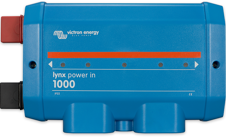 A modular DC busbar, used to connect batteries to the Lynx DC distribution system.