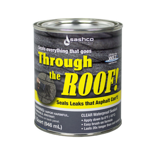 Through the roof is the clear, ultra-elastic sealant made to permanently stop and prevent roof leaks