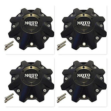 4 Pack Moto Metal 970 479L214 BP-479-MOTO Satin Black Wheel Center Cap HT 005-019