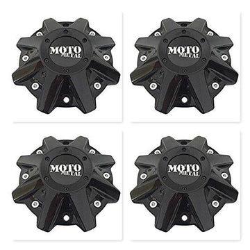 4 Pack Moto Metal Wheels MO479L214GBO MO 497L214 Gloss Black Center Cap